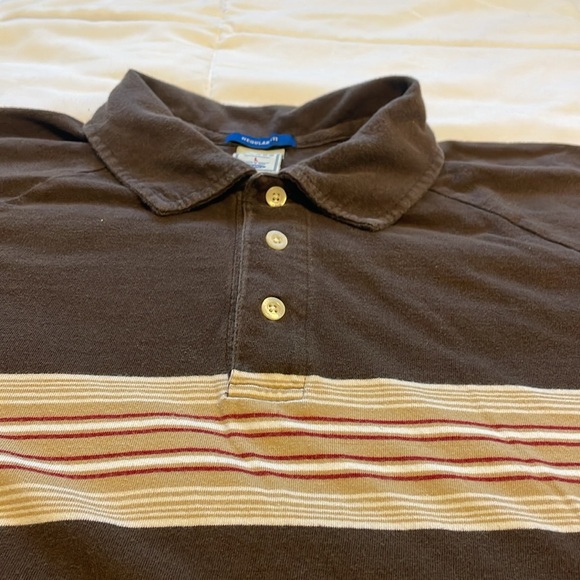Old Navy 100% cotton polo in brown with stripes. Men's L. Like new condition. - Picture 2 of 7